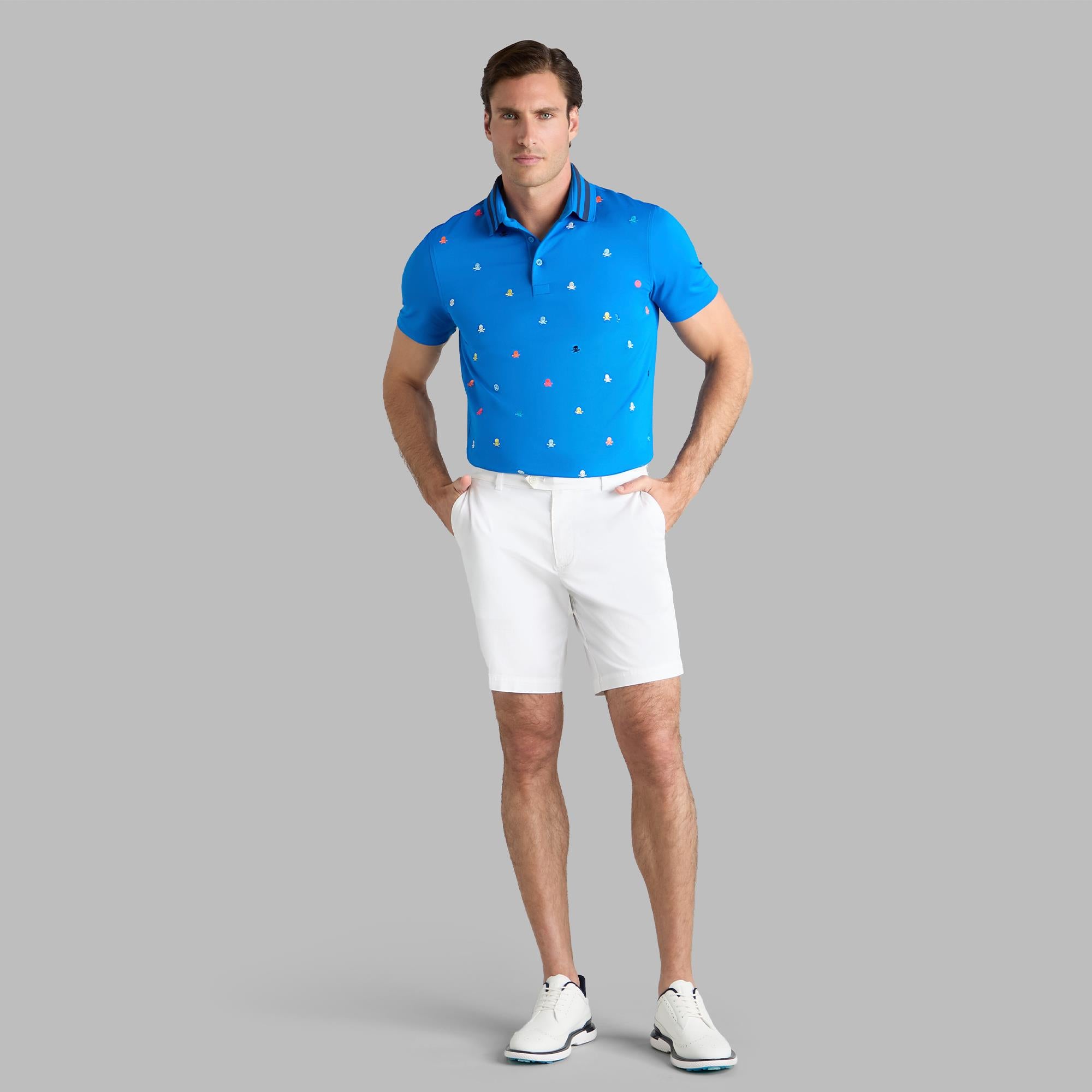 G/FORE Embroidered Tech Jersey Mens Polo Shirt Lisbon